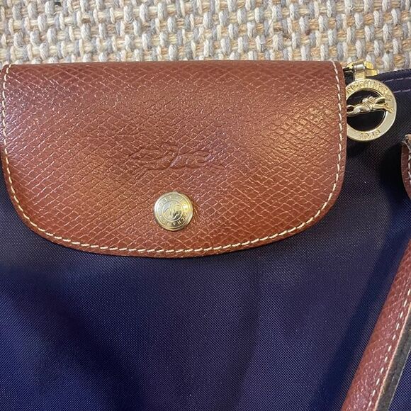 Longchamp Le Pliage Large Tote Bag Purple Amethyst Nylon Leather Trim 18”x11”x8” - Picture 3 of 6